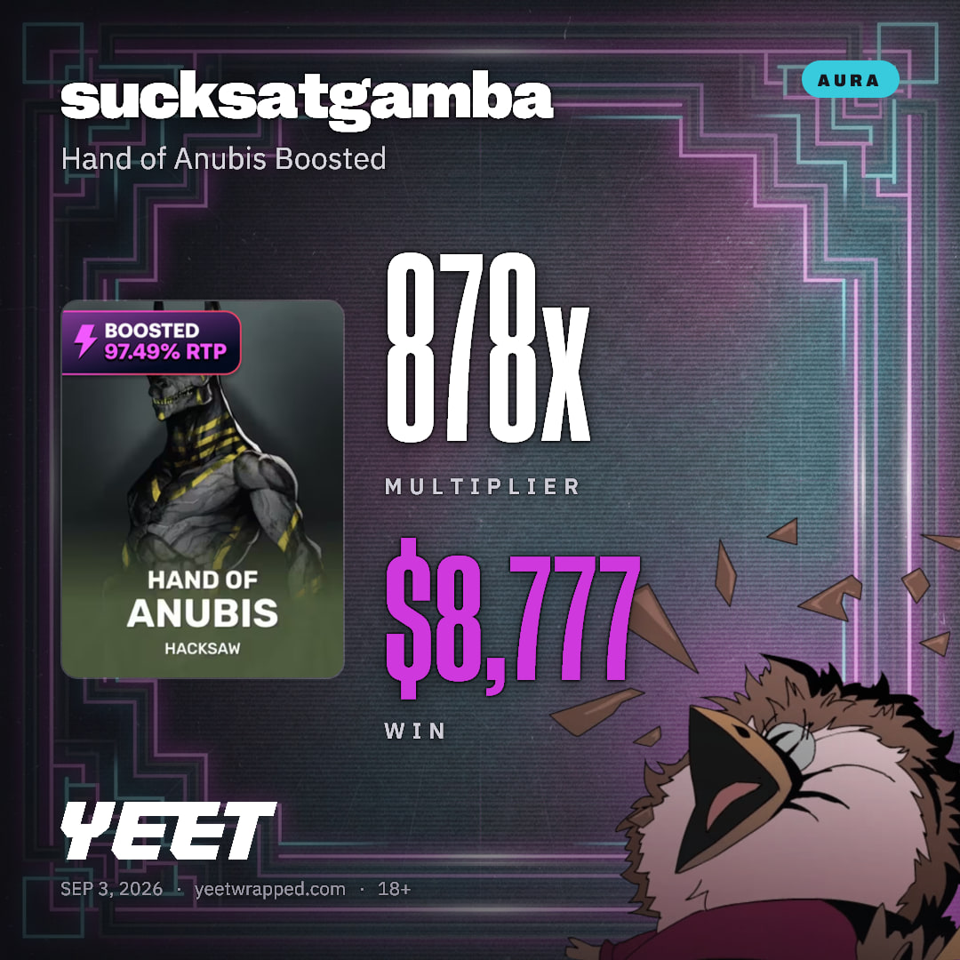 sucksatgamba hit 877.7x on Hand of Anubis Boosted