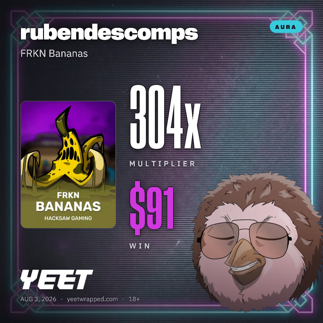 rubendescomps hit 303.8x on FRKN Bananas