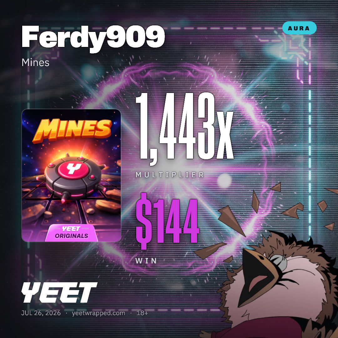 Ferdy909 hit 1,443x on Mines