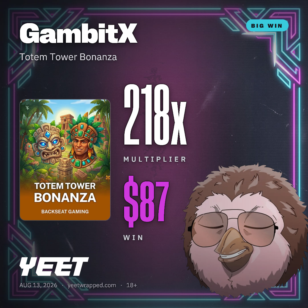GambitX hit 218.3x on Totem Tower Bonanza