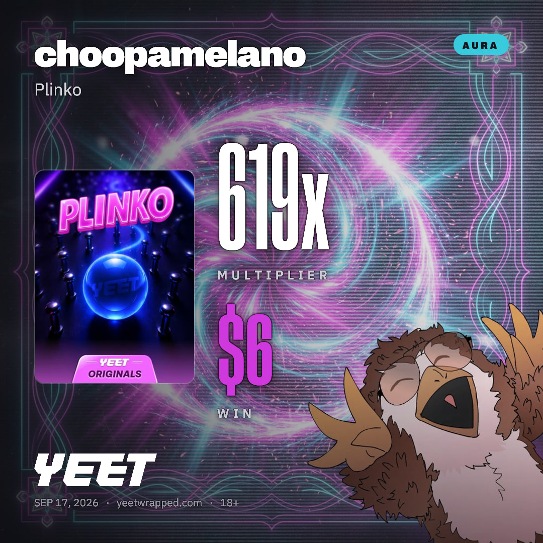 choopamelano hit 619x on Plinko