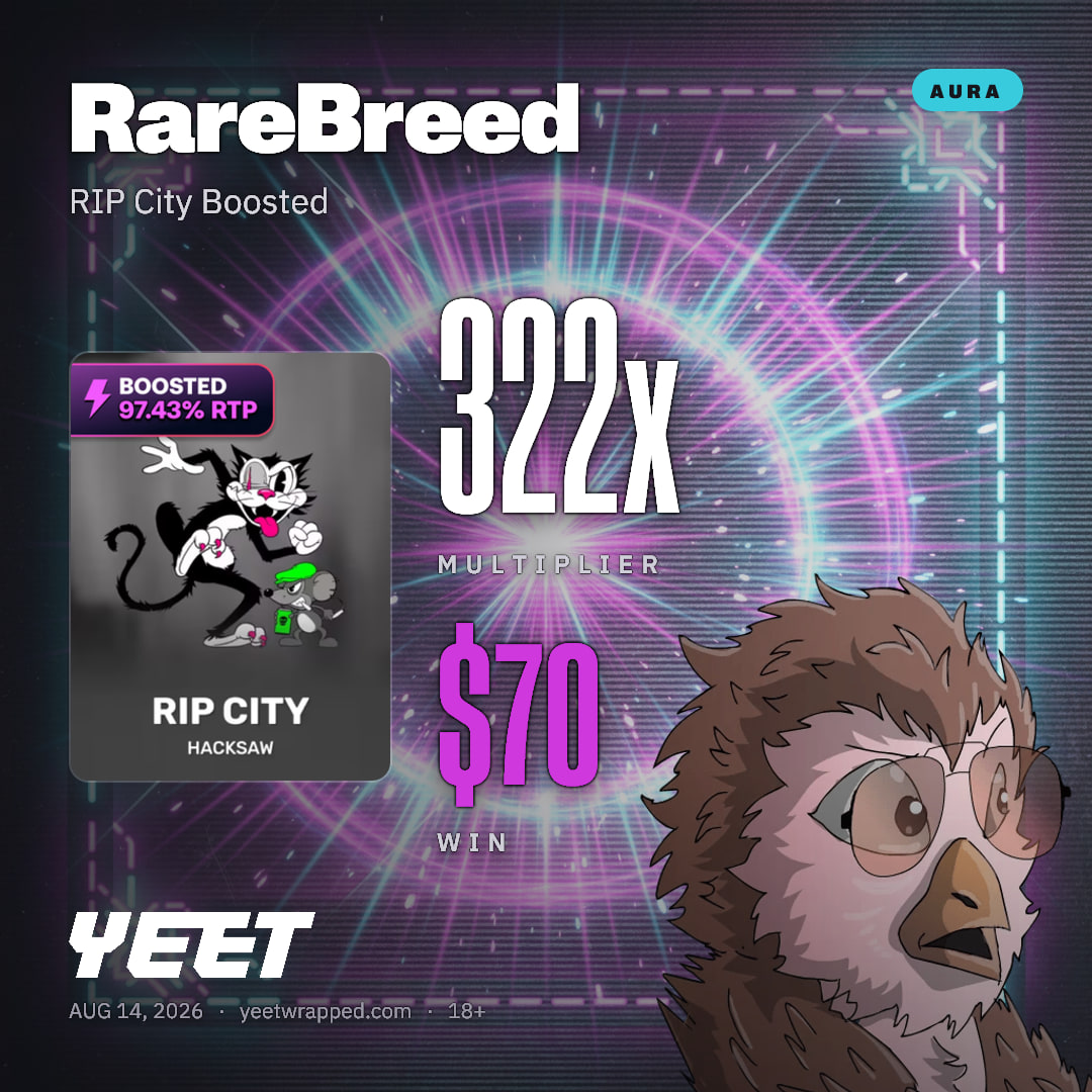 RareBreed hit 321.9x on RIP City Boosted