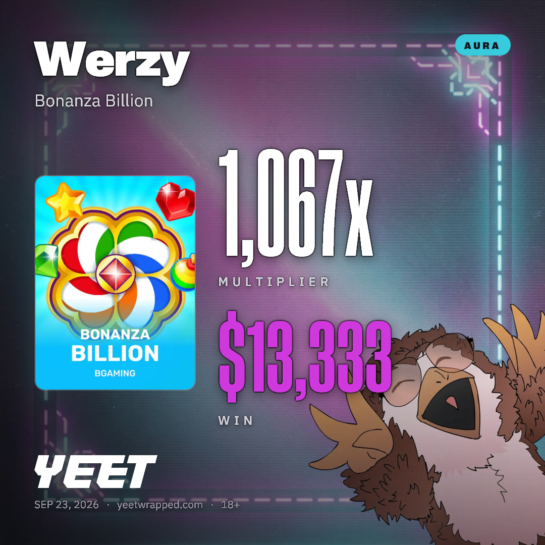 Werzy hit 1,067x on Bonanza Billion