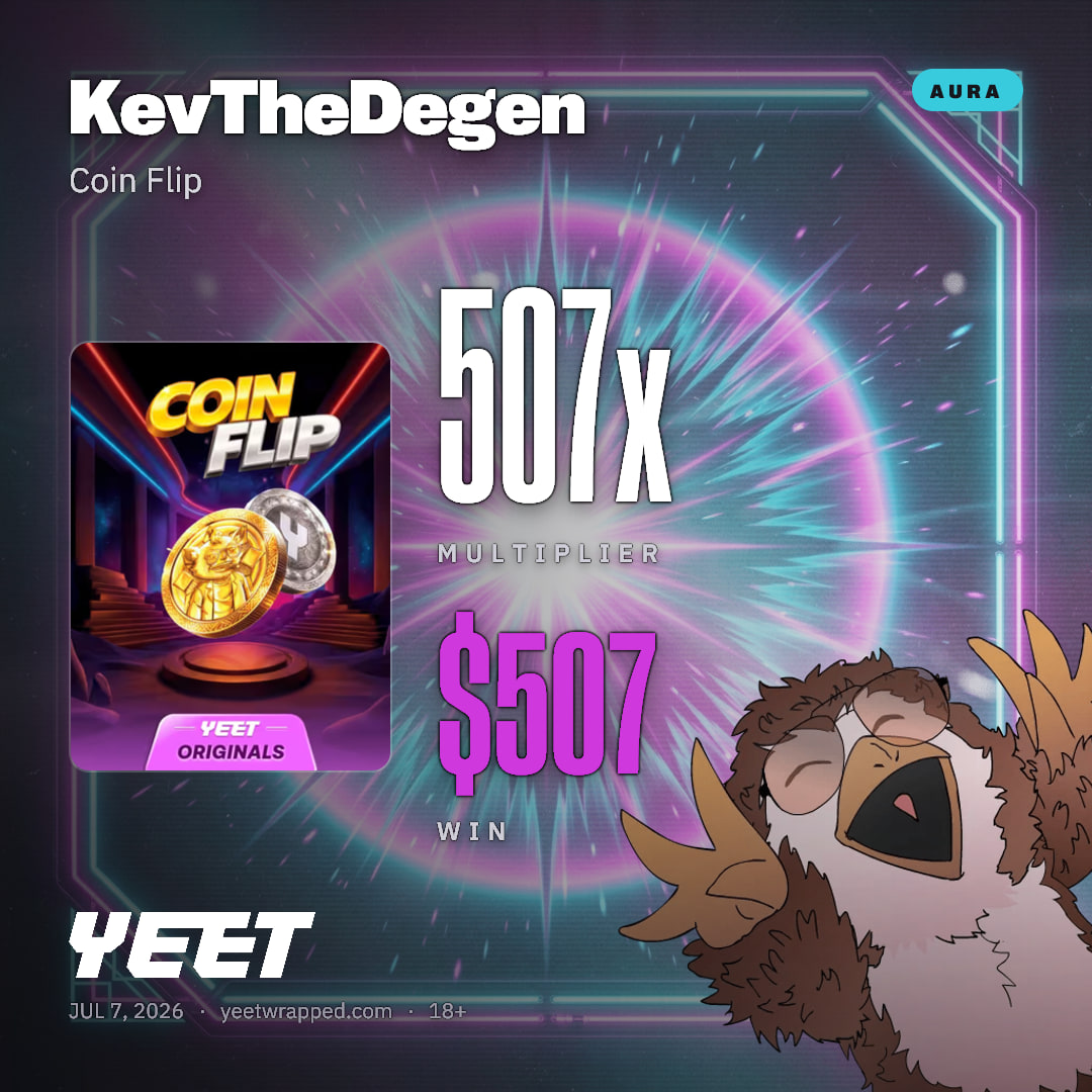 KevTheDegen hit 506.9x on Coin Flip