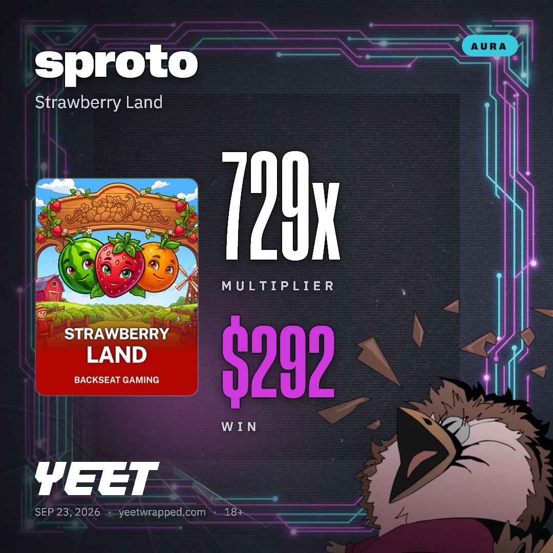 sproto hit 728.8x on Strawberry Land