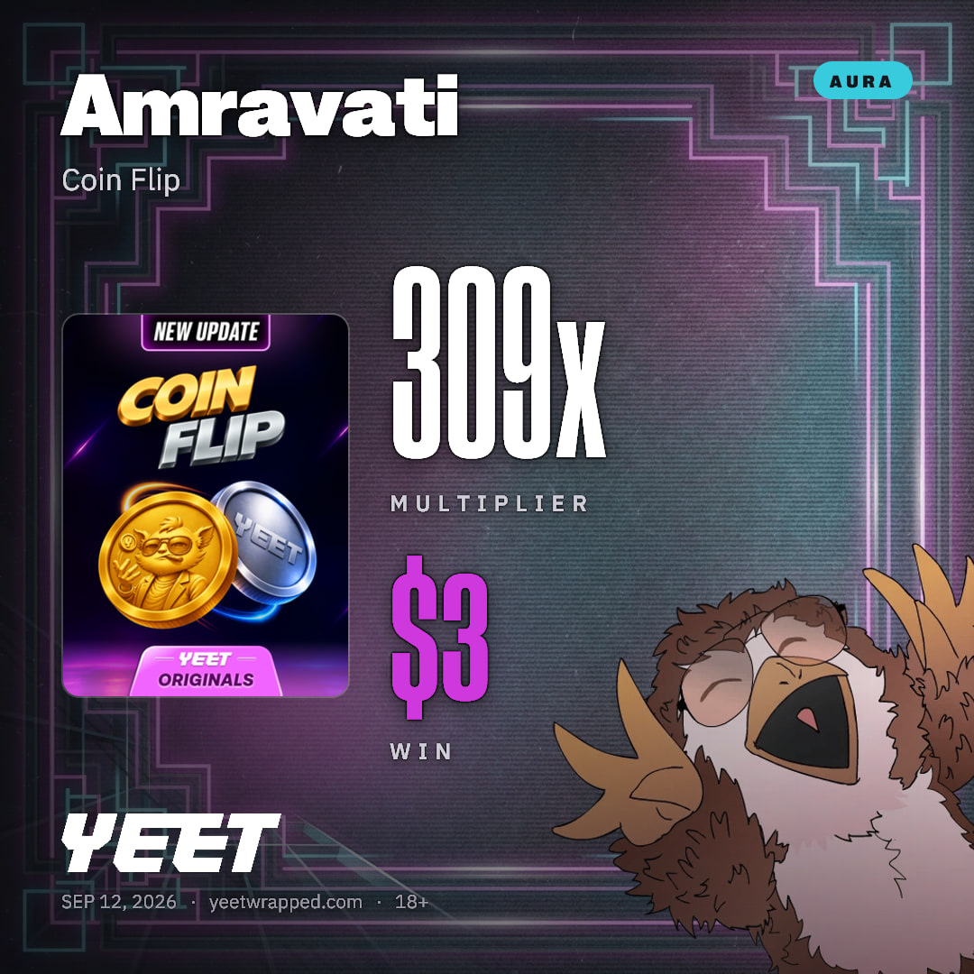 Amravati hit 308.8x on Coin Flip