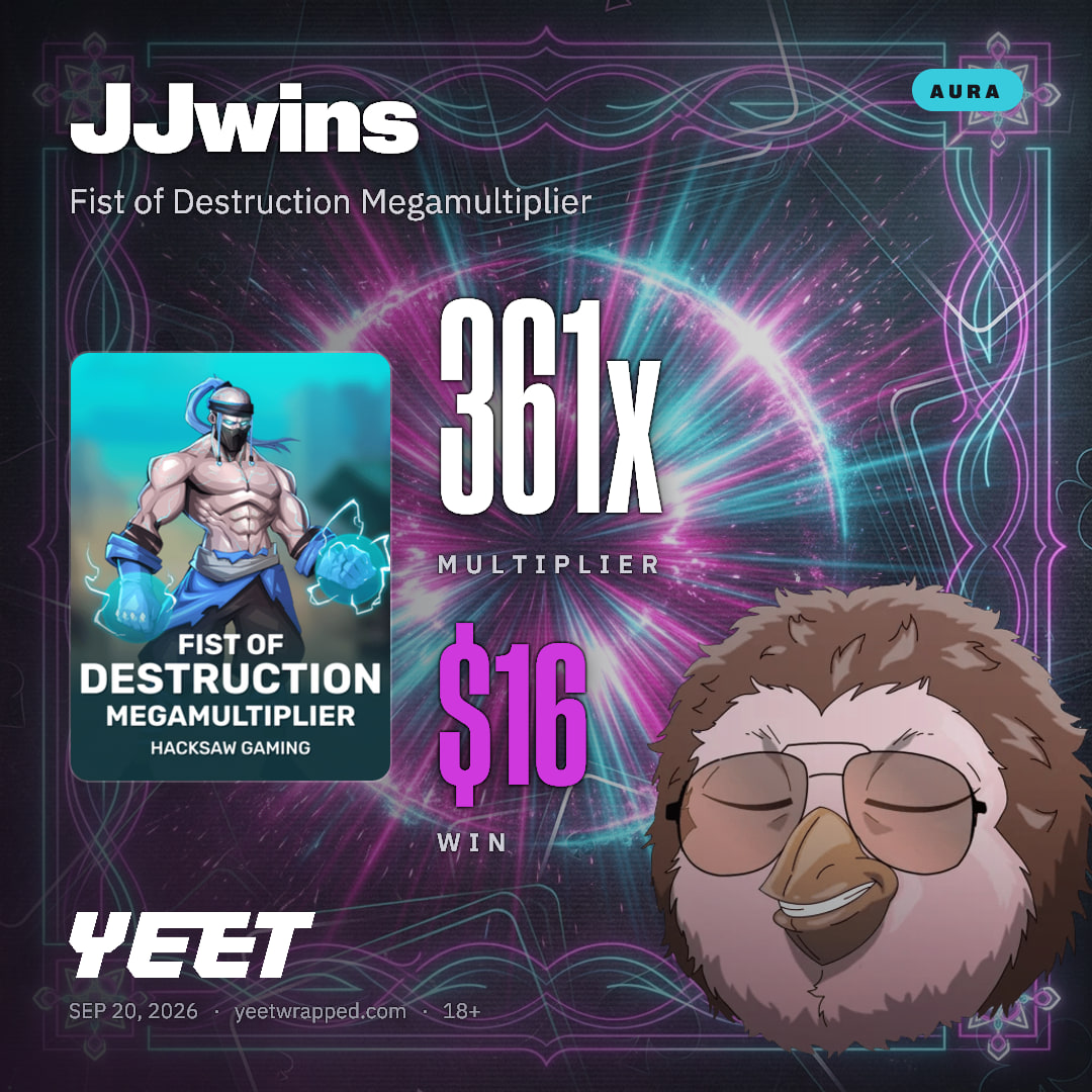 JJwins hit 361.5x on Fist of Destruction Megamultiplier