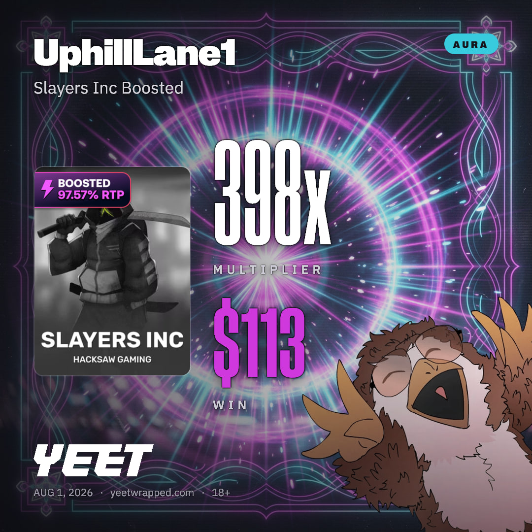 UphillLane1 hit 397.7x on Slayers Inc Boosted