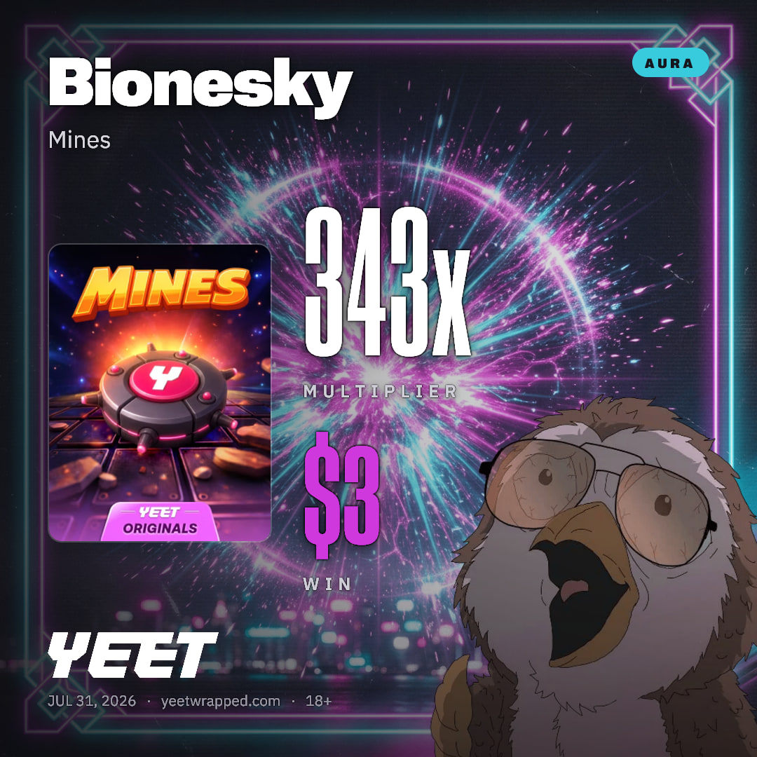 Bionesky hit 342.6x on Mines