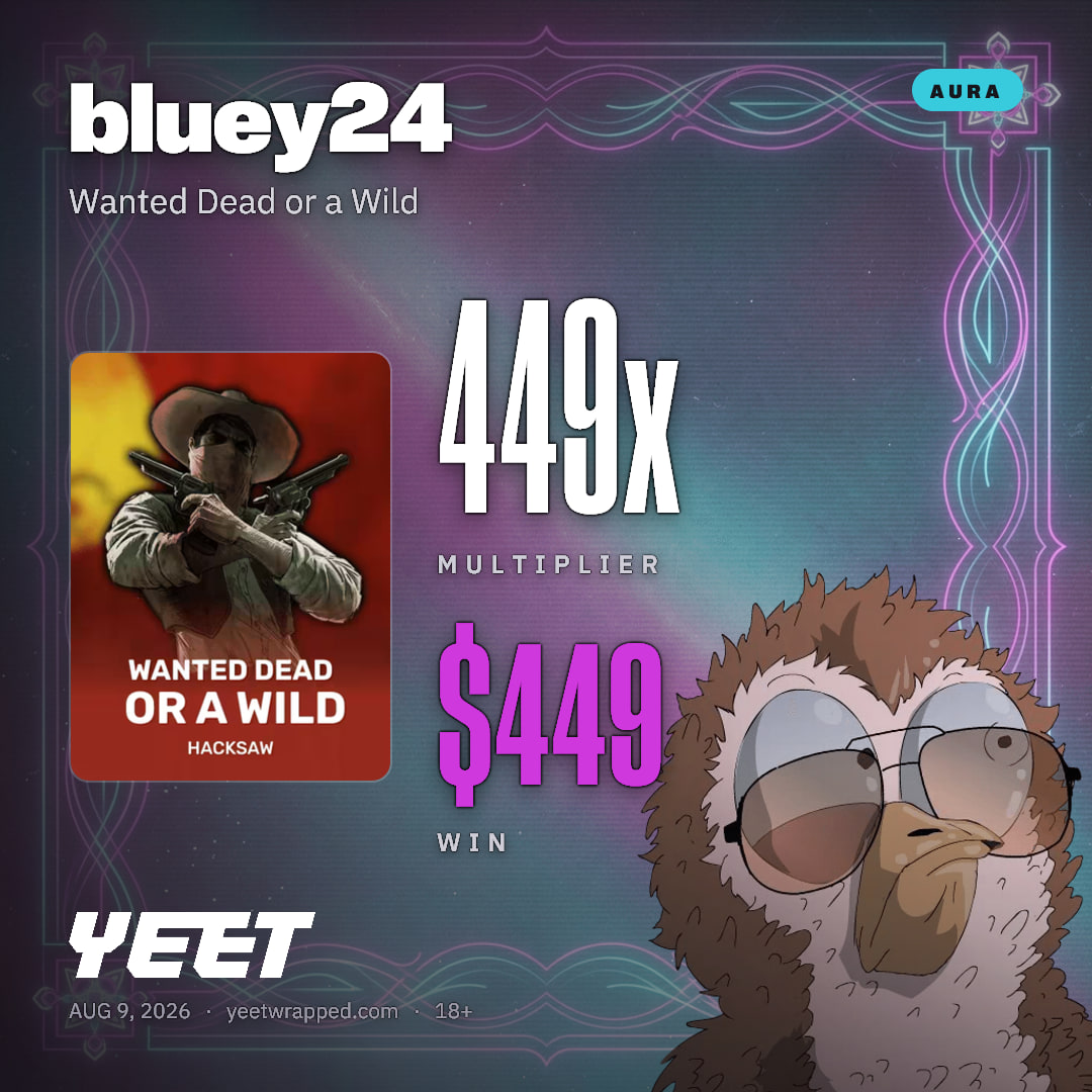 bluey24 hit 448.7x on Wanted Dead or a Wild