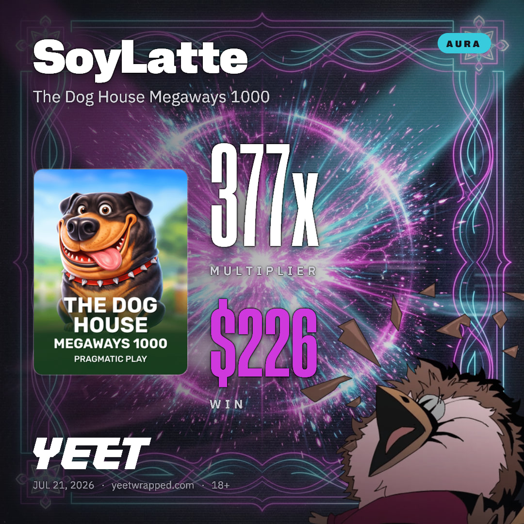SoyLatte hit 376.7x on The Dog House Megaways 1000